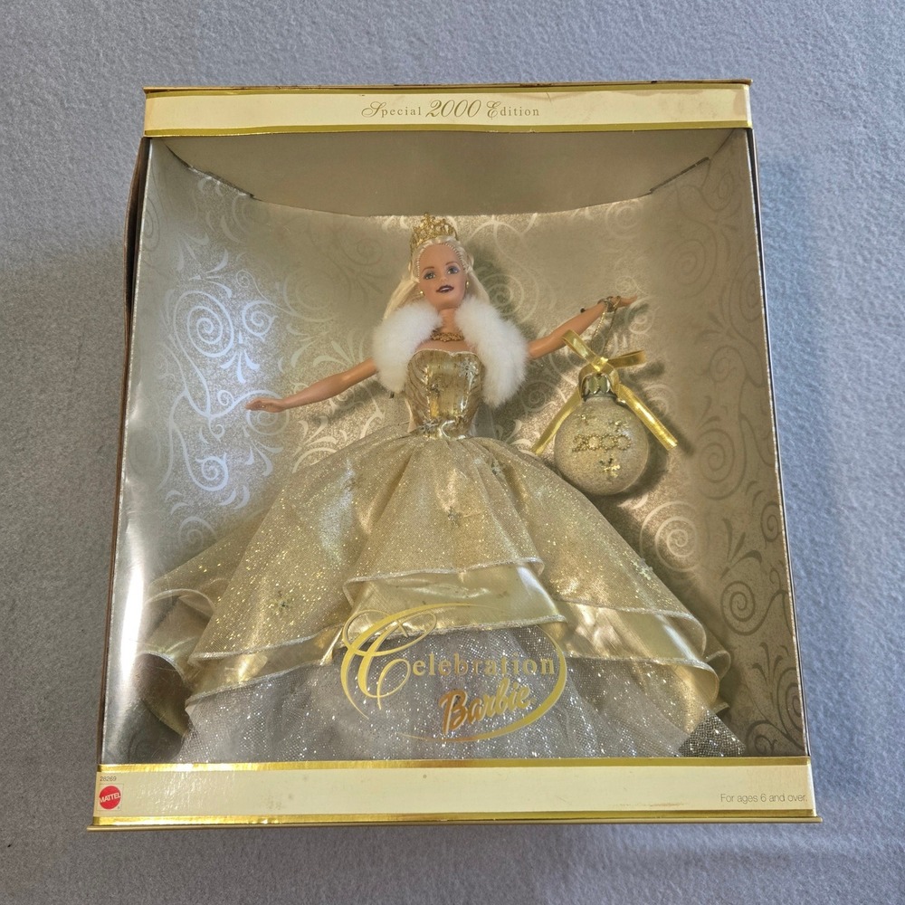 Mattel Celebration Barbie Doll‎ Womens OS Gold Special 2000 Edition Holiday NIB